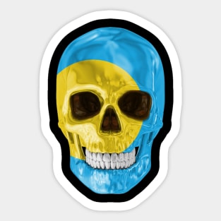 Palau Flag Skull - Gift for Palauan With Roots From Palau Sticker